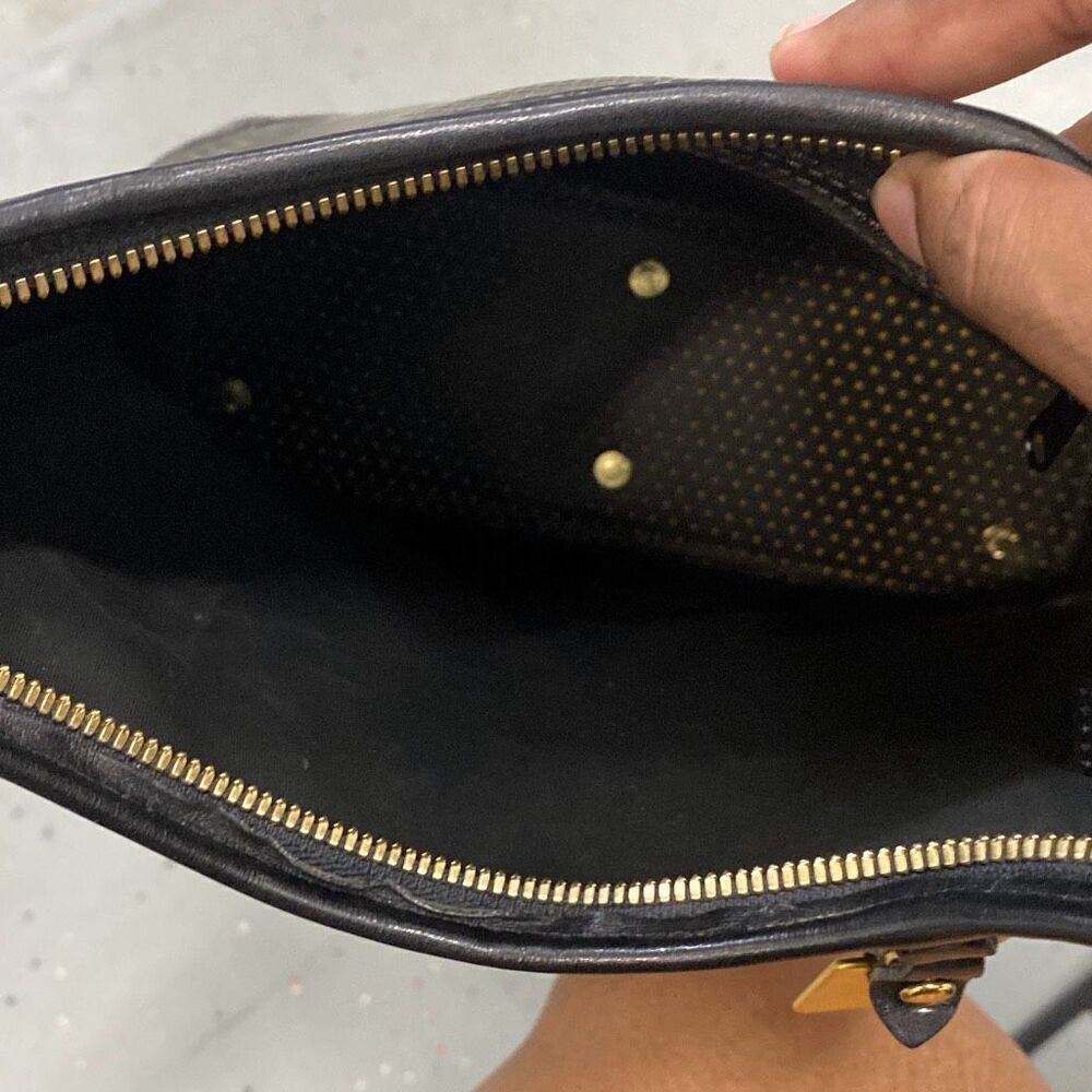 Vintage 90s Dooney and Bourke Cabrio perforated, yellow dot and black shoulder b - Picture 9 of 9